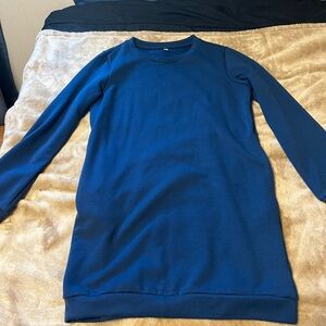 Blue Long Sleeve Dress